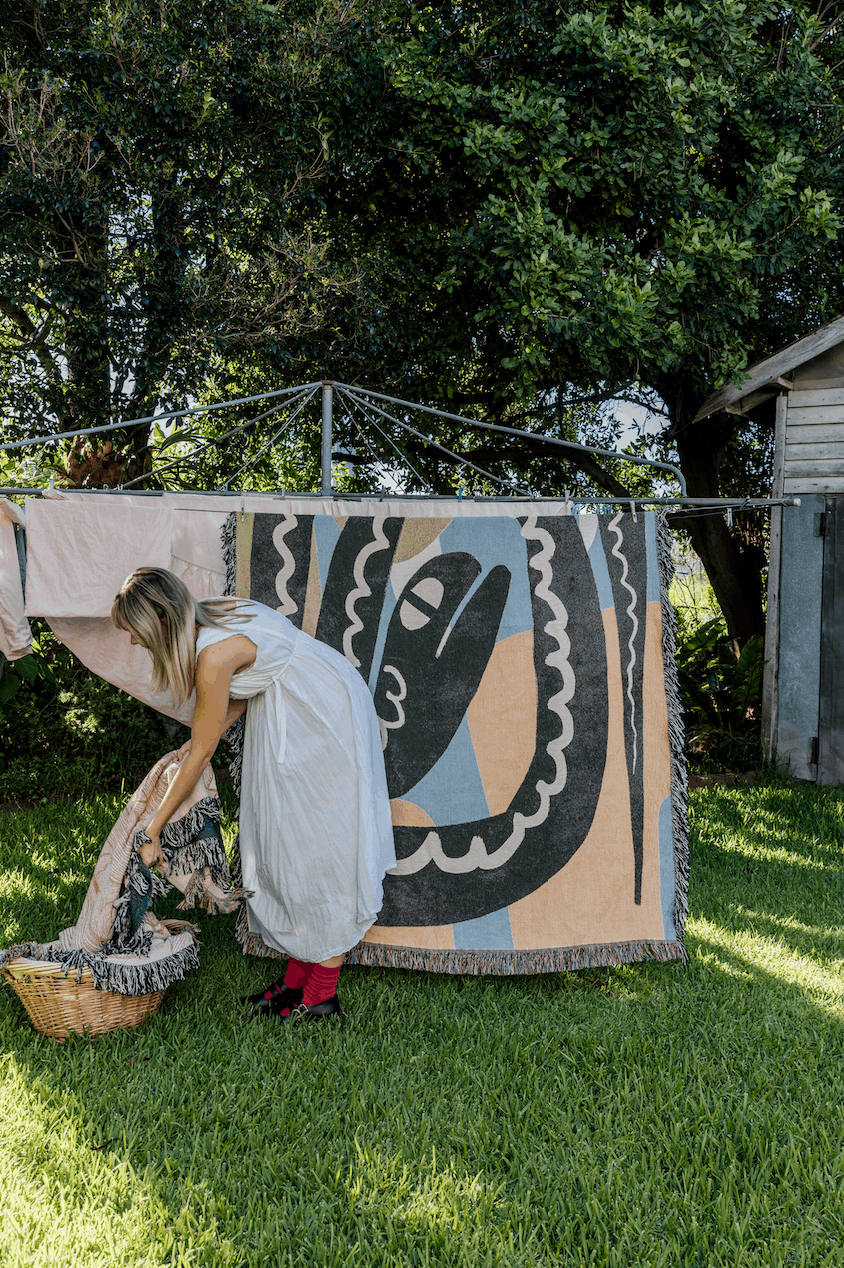 Woven Cotton Throw - Snake Totem