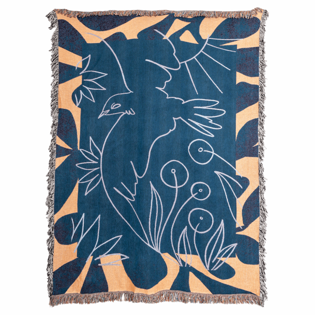 Woven Cotton Throw - Dove Totem