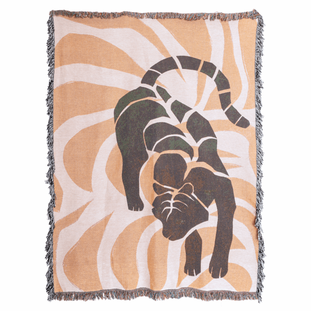 Woven Cotton Throw - Tiger Totem