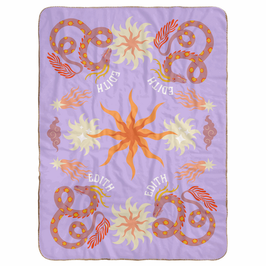 Custom Dragon Baby Blanket - Lilac Purple